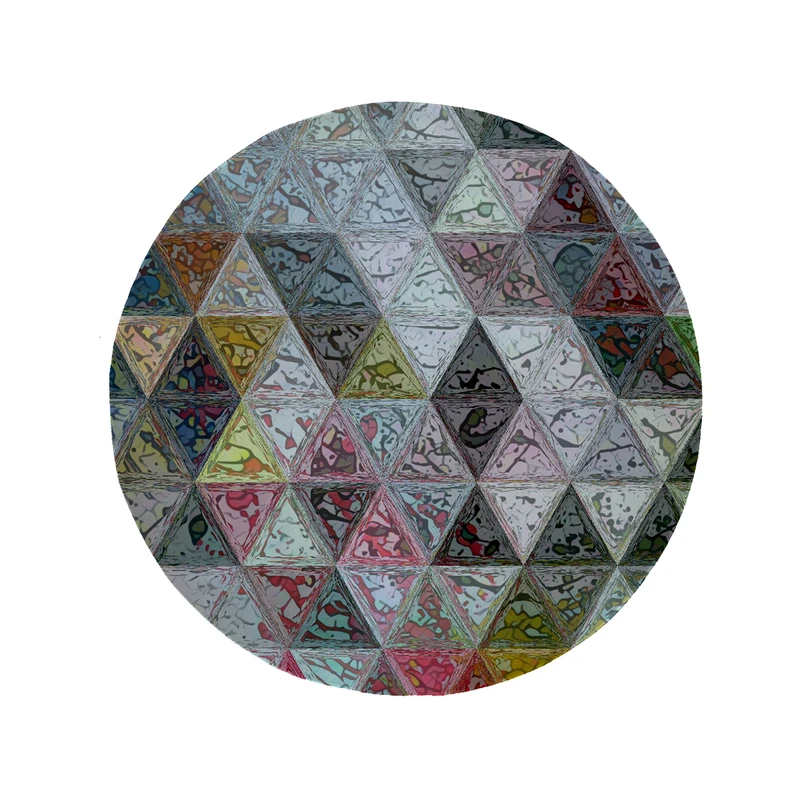 پادری مدل دایره طرح آبرنگی کد 5277 سایز 90 × 90 سانتی متر 