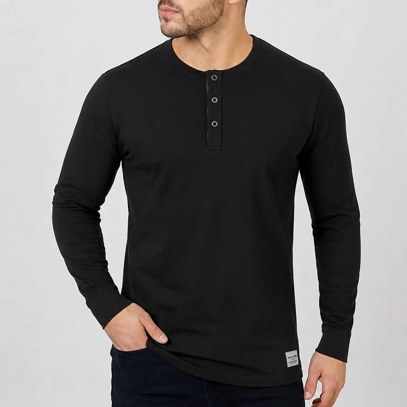 تی شرت آستین بلند مردانه لیورجی مدل تمام پنبه تنفسی
