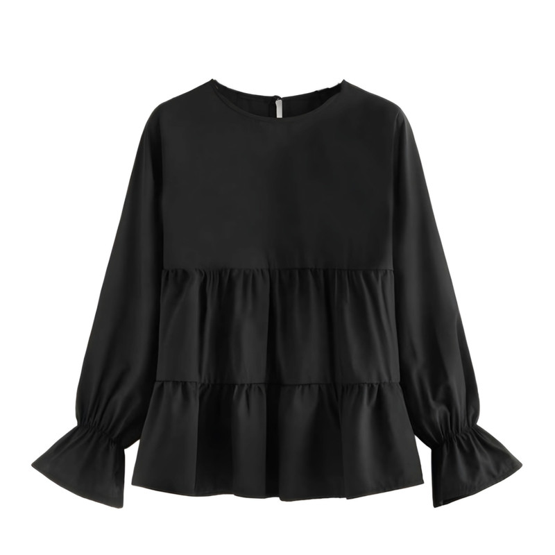 بلوز آستین بلند زنانه مدل پاچیندار رنگ مشکی