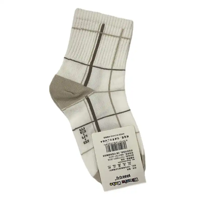 جوراب ساق کوتاه بچگانه مدل چهارخانه مجموعه 2 عددی