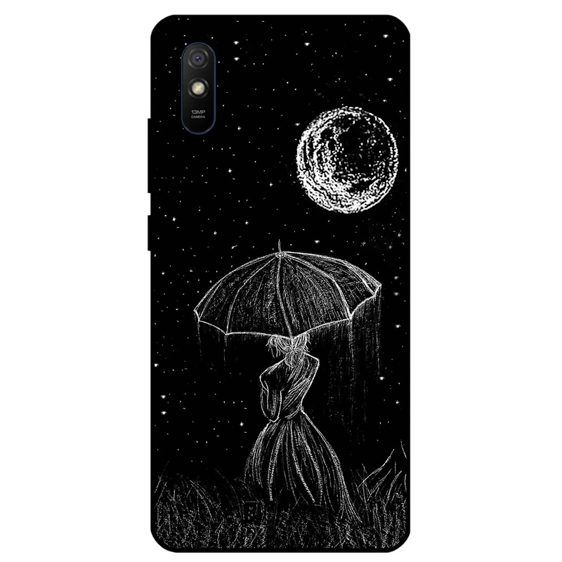 کاور مگافون طرح دختر و ماه مدل 1369 مناسب برای گوشی موبایل شیائومی Redmi 9i / Redmi 9i Sport  
