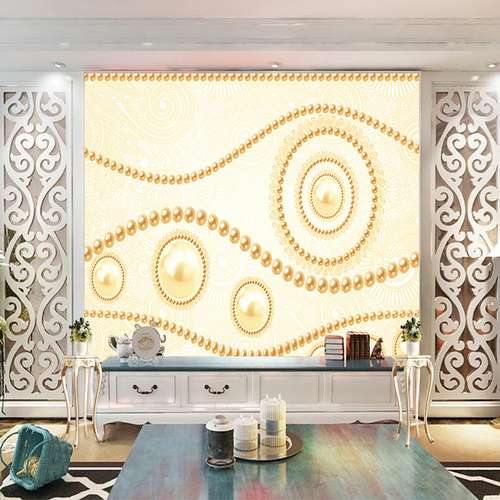 پوستر دیواری سه بعدی مدل زمینه هندسی مرواریدی DRVF1143