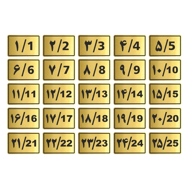 تابلو راهنما طرح پلاک اعداد مدل GNG925 مجموعه 25 عددی