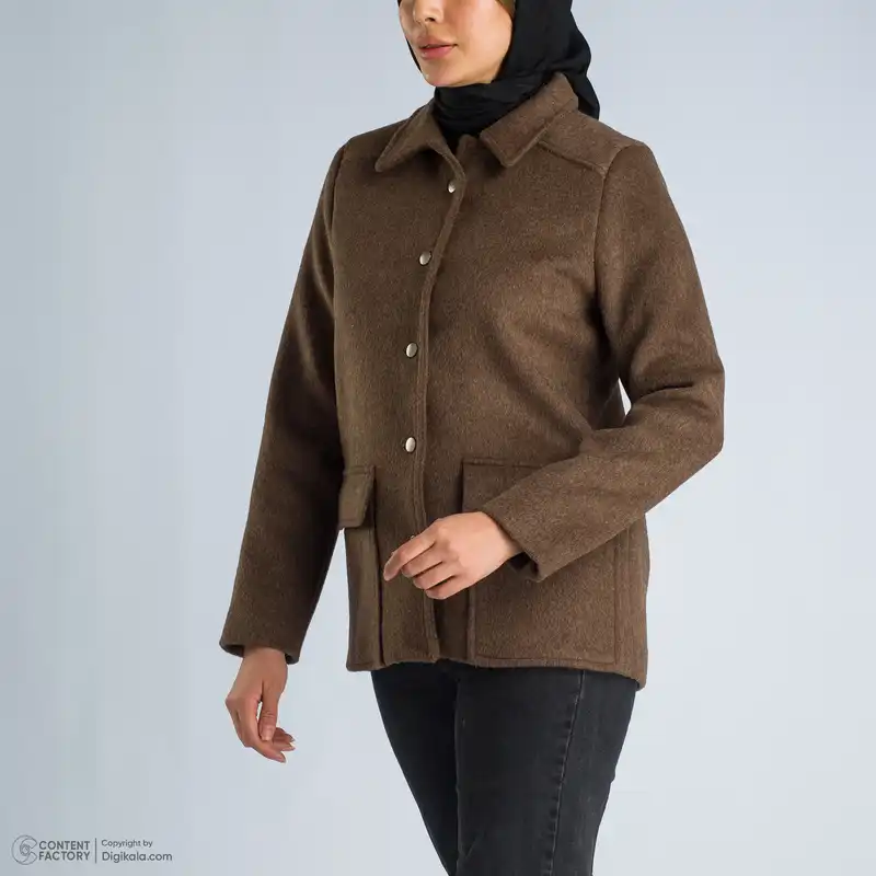 پالتو زنانه گردیه مدل 330108 رنگ قهوه ای