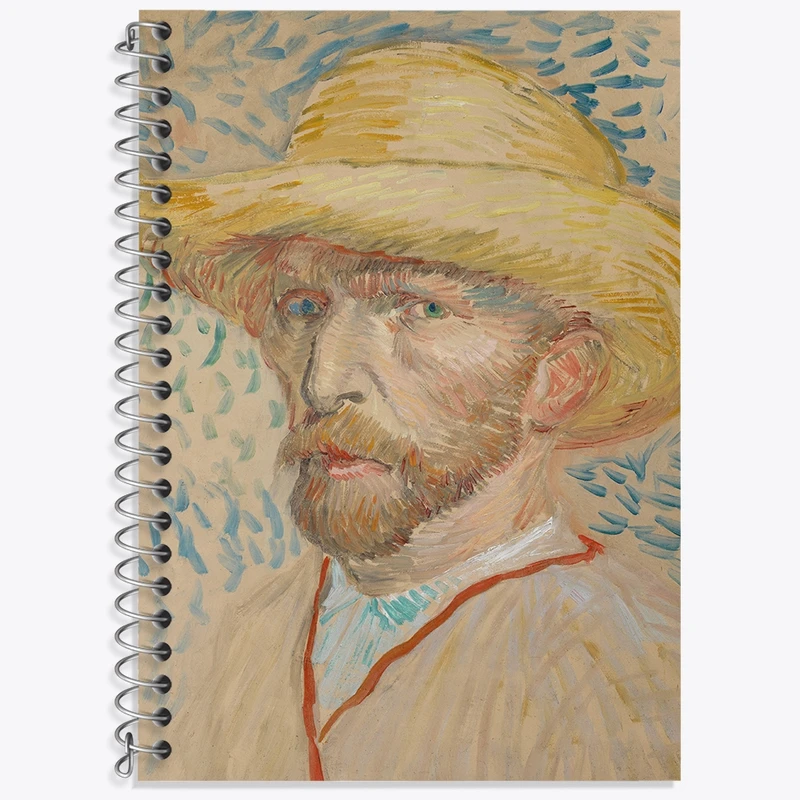 دفتر زبان 50 برگ خندالو مدل دو خط طرح سلف پرتره ونسان ونگوگ (Van Gogh) کد 36811