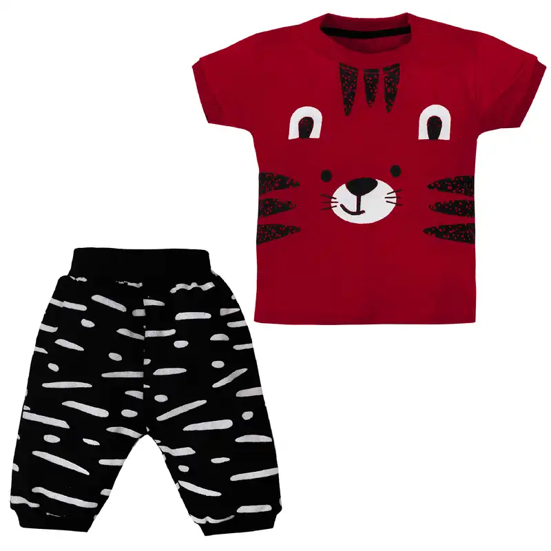 ست تی شرت و شلوارک پسرانه مدل ببری کد 154