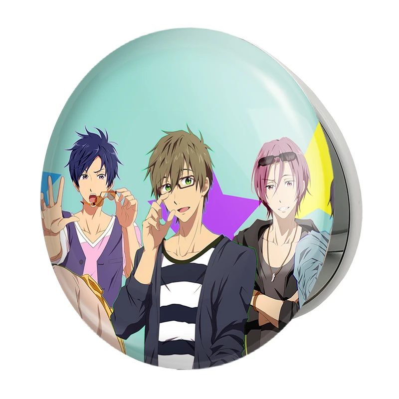 آینه جیبی خندالو طرح رین و ماکوتو و ری انیمه فری تیل Fairy Tail مدل تاشو کد 15618 