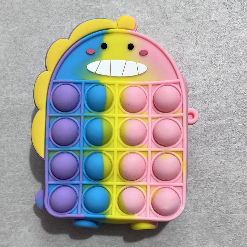 عکس شماره 2 : کیف رودوشی دخترانه مدل فانتزی سیلیکونی پاپیت دار طرح دایناسور