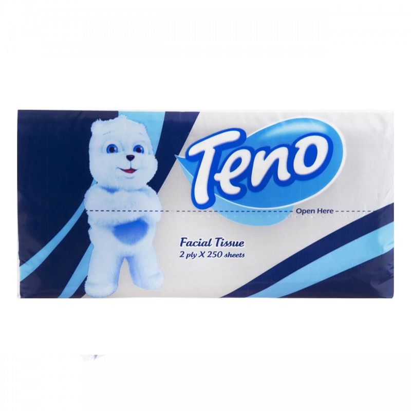 دستمال کاغذی 250 برگ تنو مدل خرسی اقتصادی بسته 8 عددی