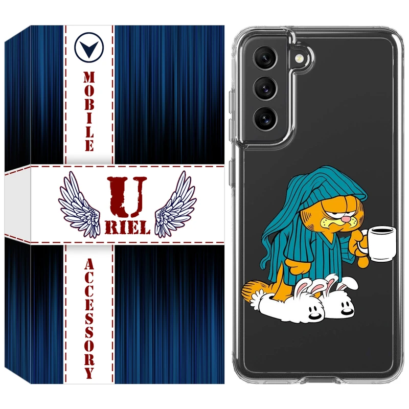 کاور یوریل قاب مدل Clear کد 72 طرح گارفیلد مناسب برای گوشی موبایل سامسونگ Galaxy S21 FE