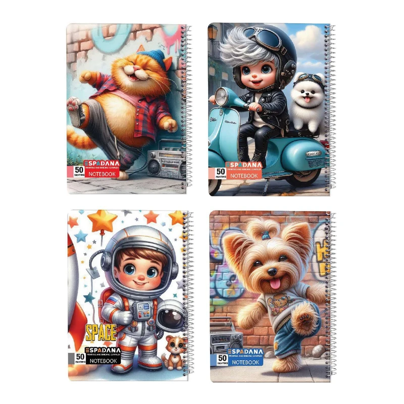 دفتر نقاشی 50 برگ اسپادانا مدل لی لی پوت کد 50091468 مجموعه 4 عددی