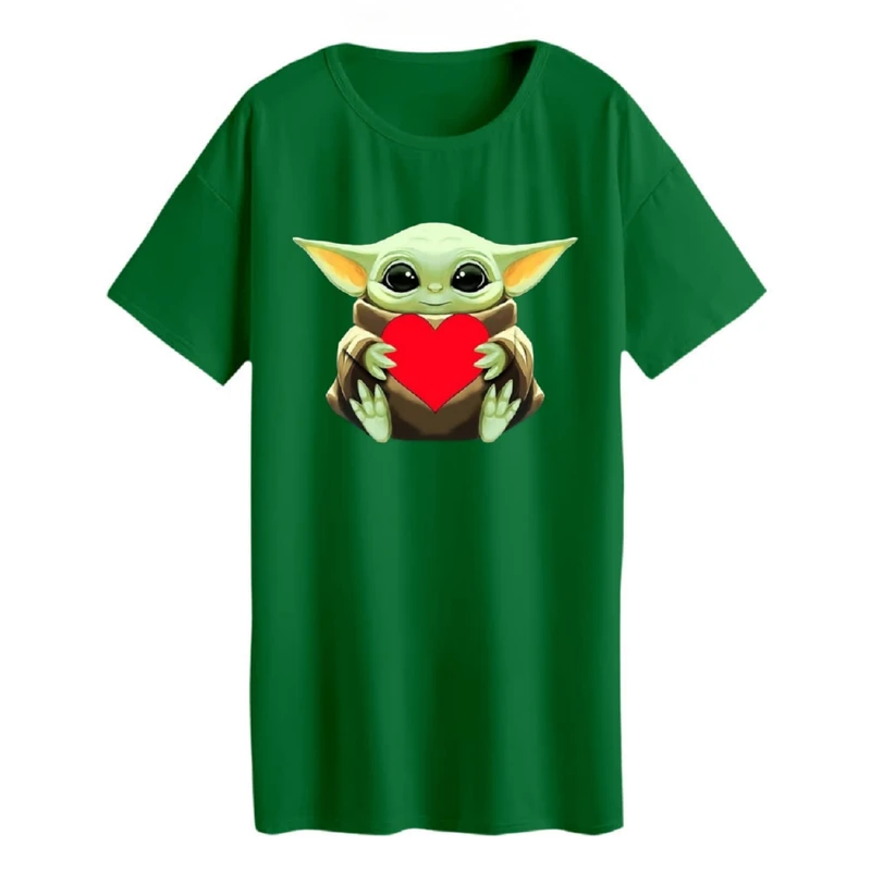 تی شرت لانگ زنانه مدل  بیبی یودا کد 16