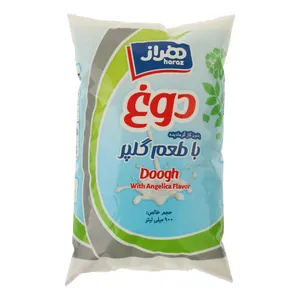 دوغ ترش محلی با طعم گلپر هراز مقدار 0.9 لیتر