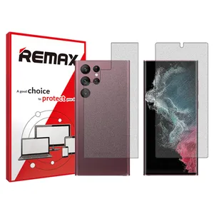 Remix matte screenprotector HyMTT model suitable for Samsung Galaxy S22 Ultra 5G mobile phones along with the back of the phone