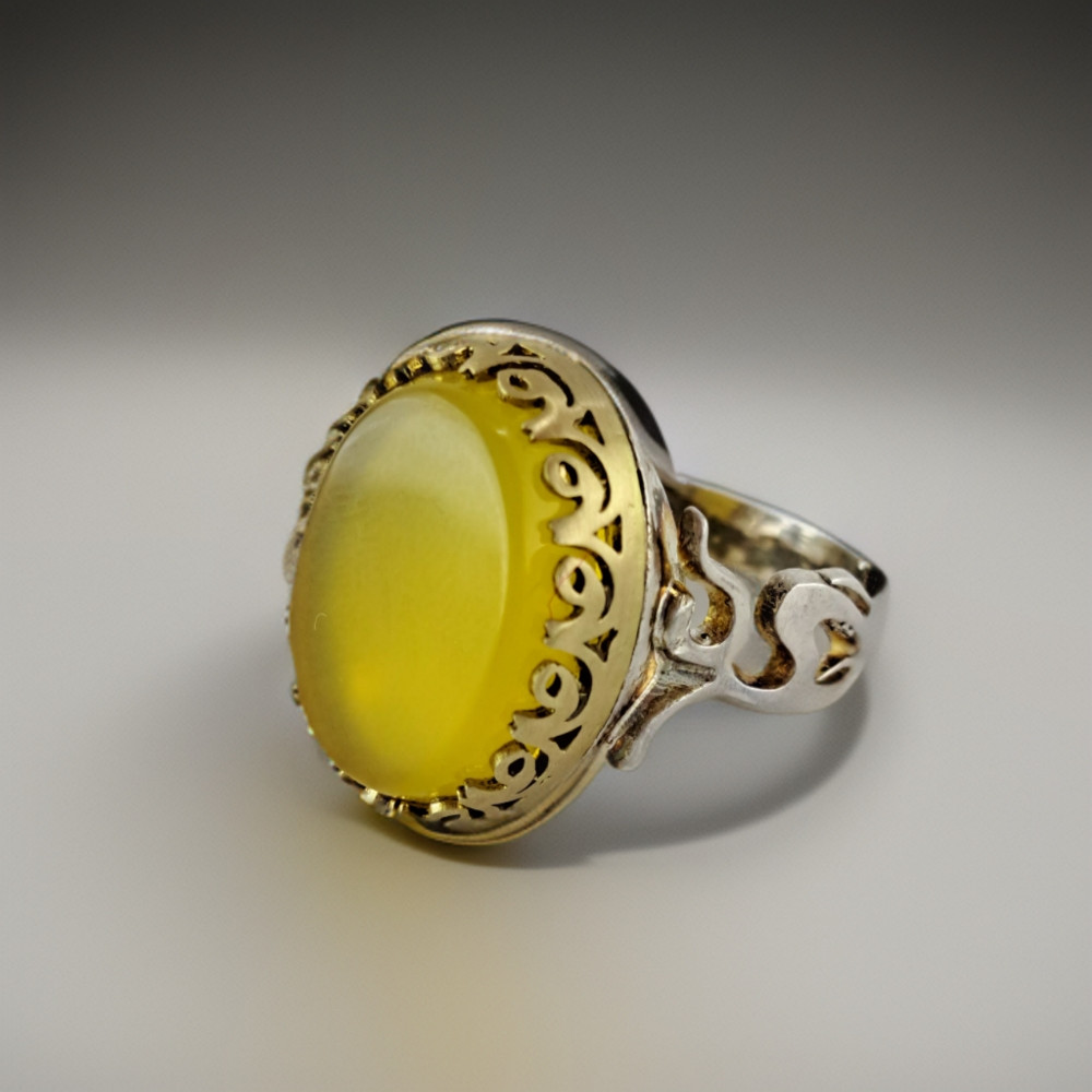 انگشتر نقره مردانه ملک زیور مدل نگین عقیق کد 339