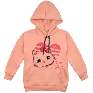 هودی دخترانه مدل گربه F96 رنگ گلبهی