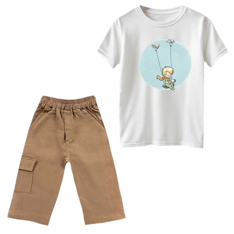 ست تی‌شرت و شلوارک پسرانه مدل شازده کوچولو و تاب