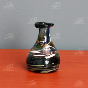 گلدان مینیاتوری شیشه گری با حرارت مستقیم‏ ‏ آبی‏ طرح ‏کهکشان‏ مدل 1015900030