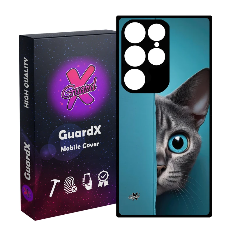 کاور گارد ایکس طرح گربه مدل Glass10673 مناسب برای گوشی موبایل سامسونگ Galaxy S24 Ultra