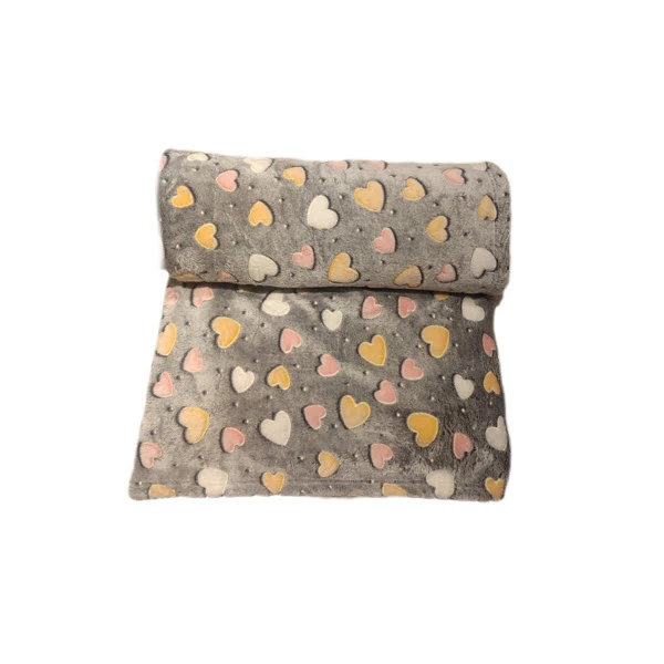 پتو مسافرتی 1 نفر ویراگیتا مدل شبنما قلب نینل سایز 150x200 سانتی‌متر