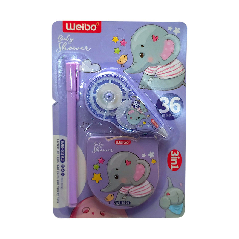 ست لوازم التحریر ویبو طرح فیل مجموعه 3 عددی