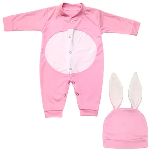 ست سرهمی و کلاه نوزادی دخترانه طرح خرگوش کد M340