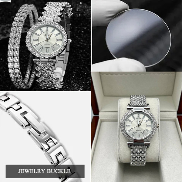 ساعت مچی عقربه ای زنانه جیالی مدل فول نگین کد 01