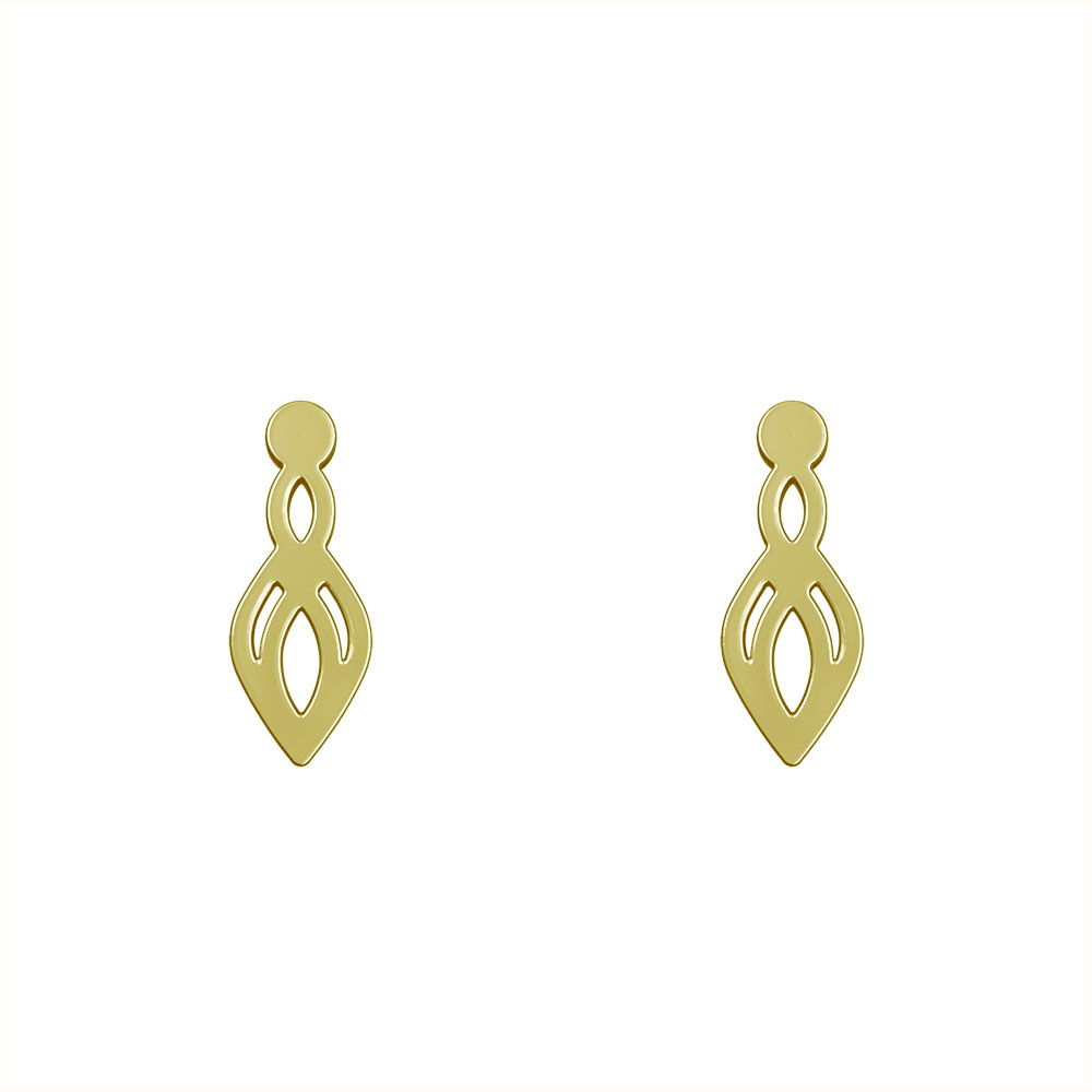 گوشواره طلا 18 عیار زنانه مدوپد مدل هندسی کد GA1-10119