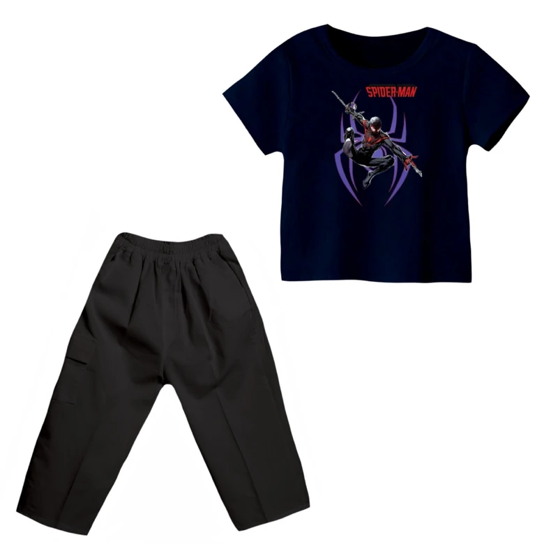 ست تی شرت و شلوارک پسرانه مدل مرد عنکبوتی کد 26
