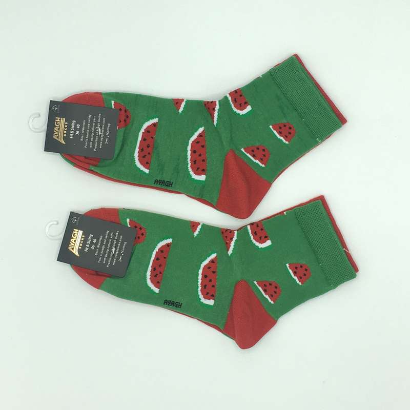 جوراب دخترانه ایاق طرح هندوانه بسته 2 عددی