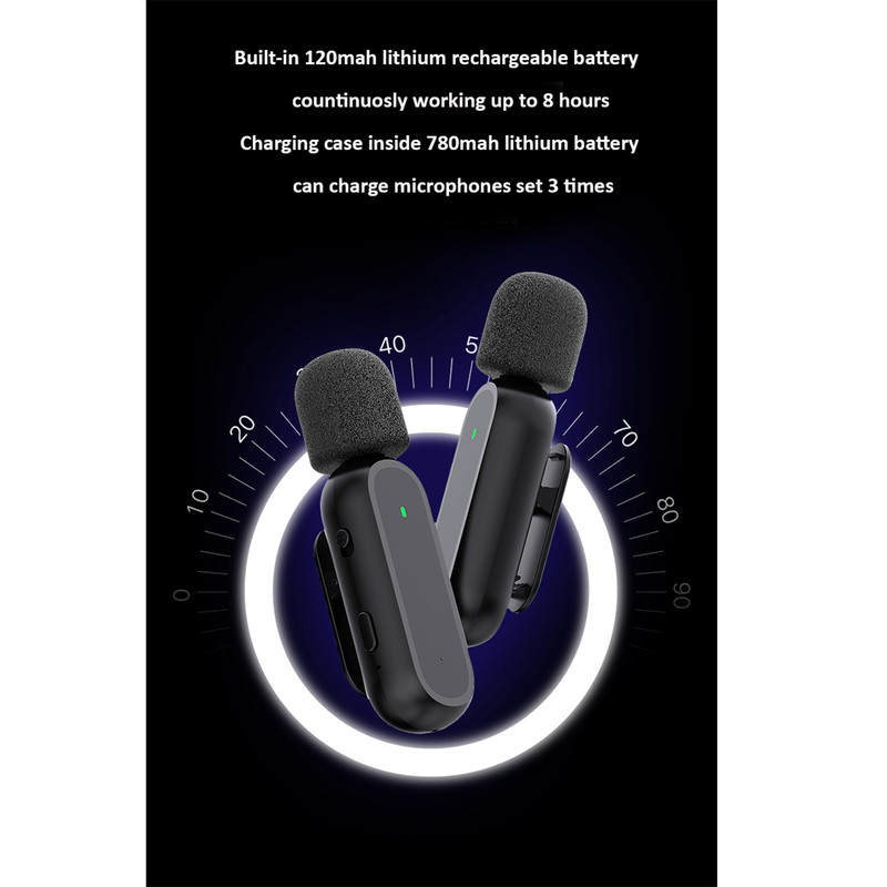 میکروفن یقه ای بی سیم مدل K61 Dual Lightning بسته 2 عددی
