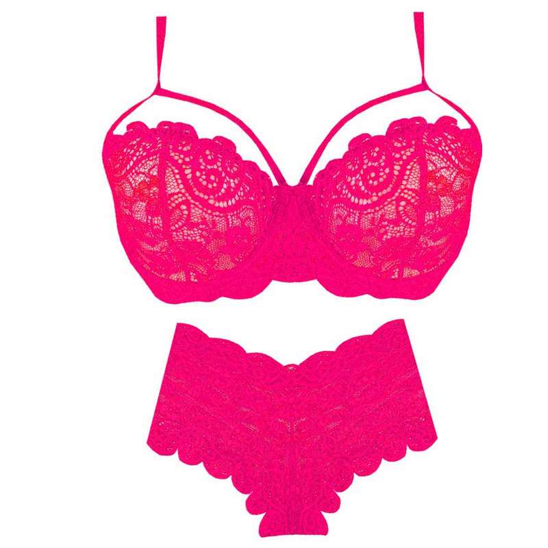 ست شورت و سوتین زنانه غوغا مدل mn-045SO رنگ سرخابی