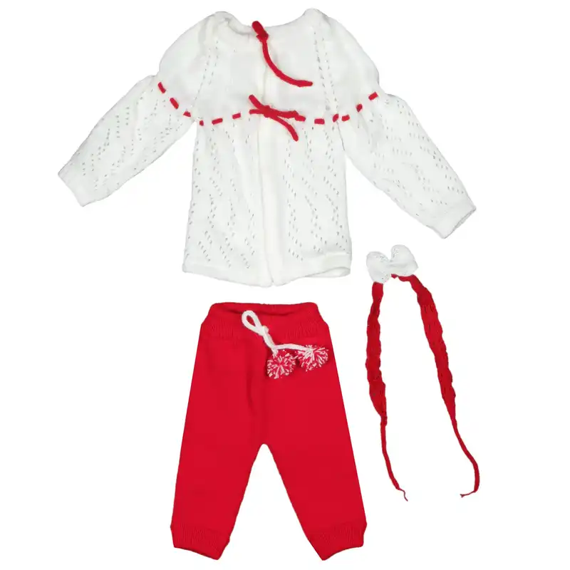 ست 3 تکه لباس بافت دخترانه مدل توری