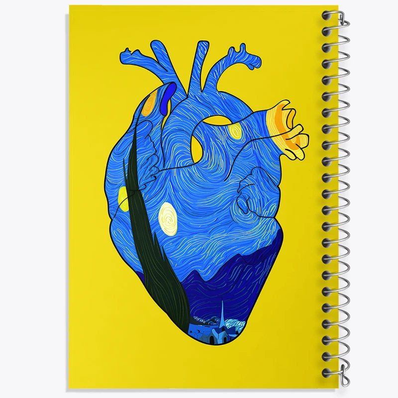 دفتر مشق 50 برگ خندالو طرح قلب ونسان ونگوگ کد N5132