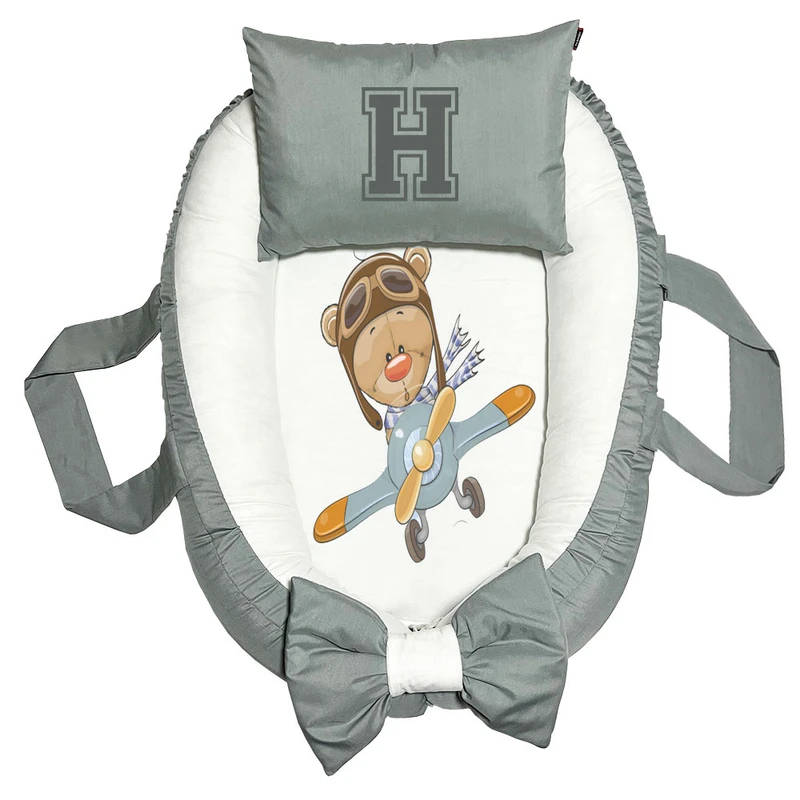 تشک غلت گیر نوزاد پاد آفرین مدل خرس طرح حرف H