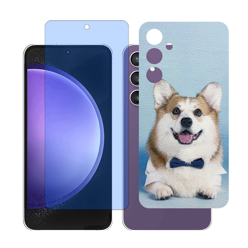 محافظ صفحه نمایش آنتی بلو گلس مدل together مناسب برای گوشی موبایل سامسونگ Galaxy S23 FE به همراه برچسب پوششی پشت گوشی 