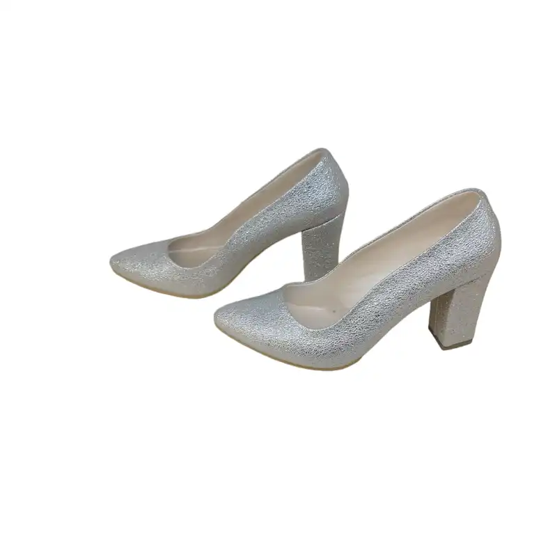 کفش زنانه مدل حمیرا لواشک رنگ نقره ای