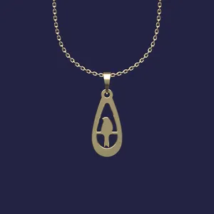 گردنبند طلا 18 عیار زنانه مدوپد مدل گنجشک کد Y2-1-1045