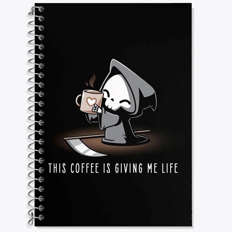دفتر زبان 50 برگ خندالو مدل سه خط طرح قهوه Coffee کد 22002
