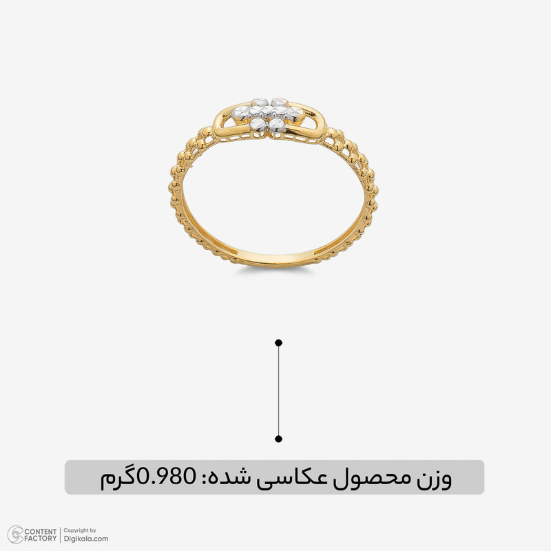 انگشتر طلا کم اجرت 18 عیار زنانه گالری طلا و جواهر هانی مدل 70442