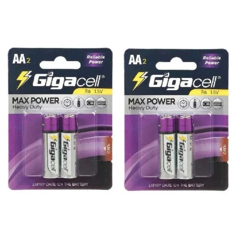 باتری نیم قلمی گیگاسل مدل MAX POWER بسته 4 عددی