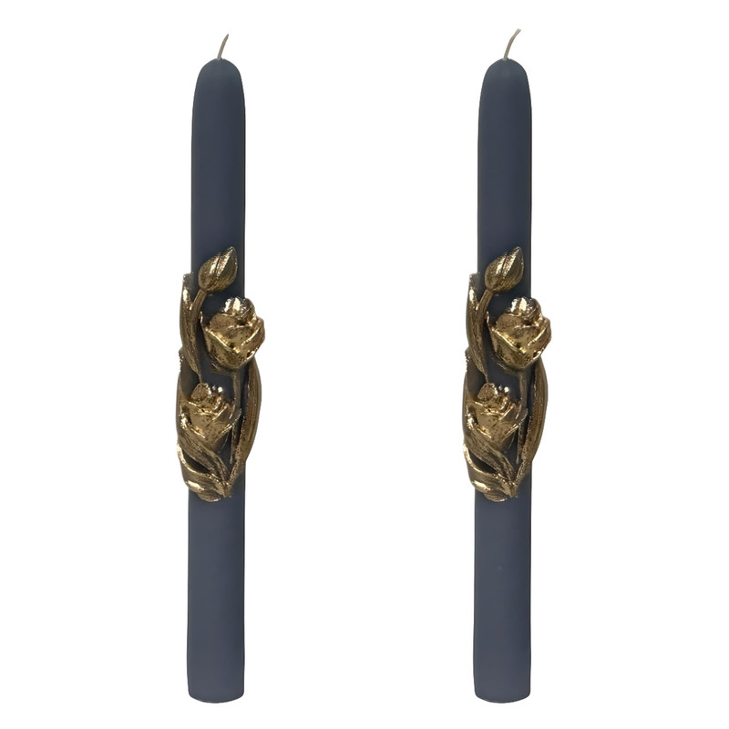 شمع مدل قلمی طرح گل لاله بسته 2 عددی