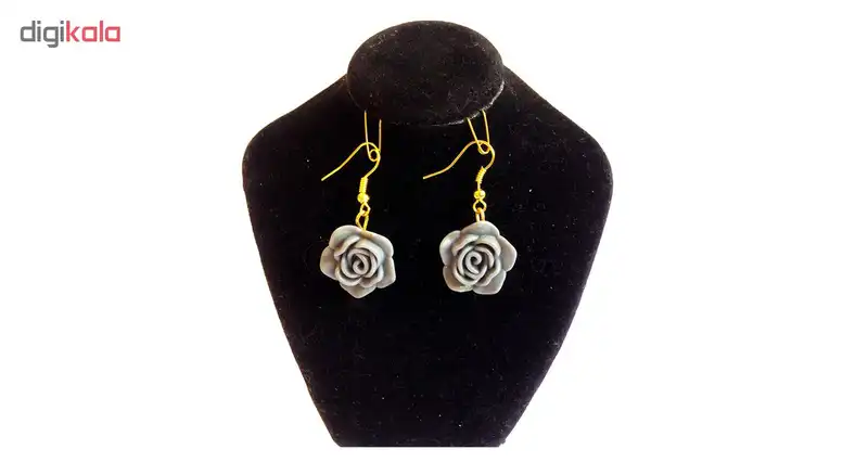 گوشواره دخترانه نمدیکا طرح گل طوسی