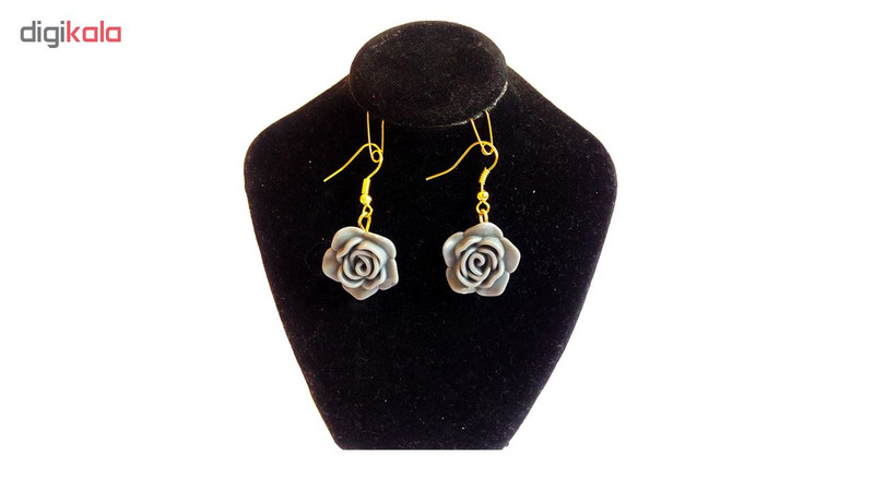 گوشواره دخترانه نمدیکا طرح گل طوسی