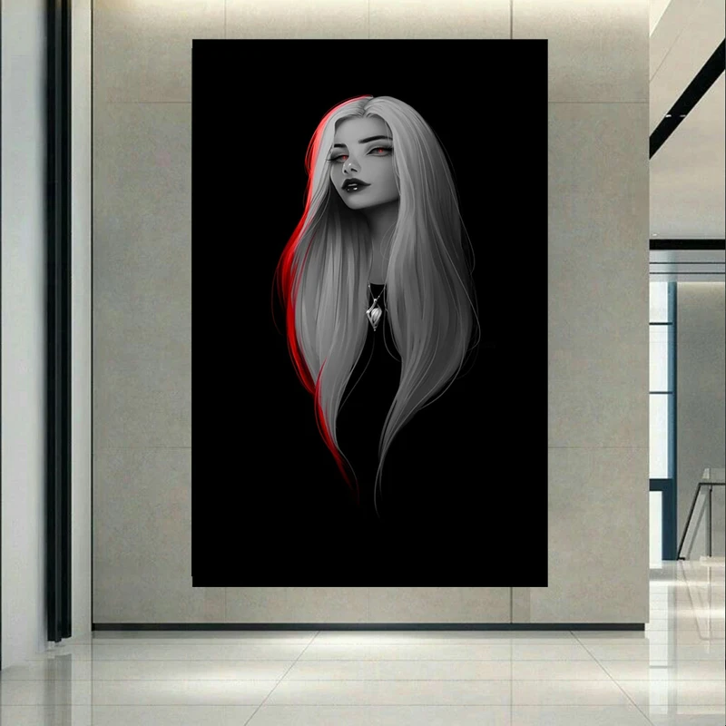 پوستر طرح آرایشگاه زنانه مدل Woman Dark کد AR30309