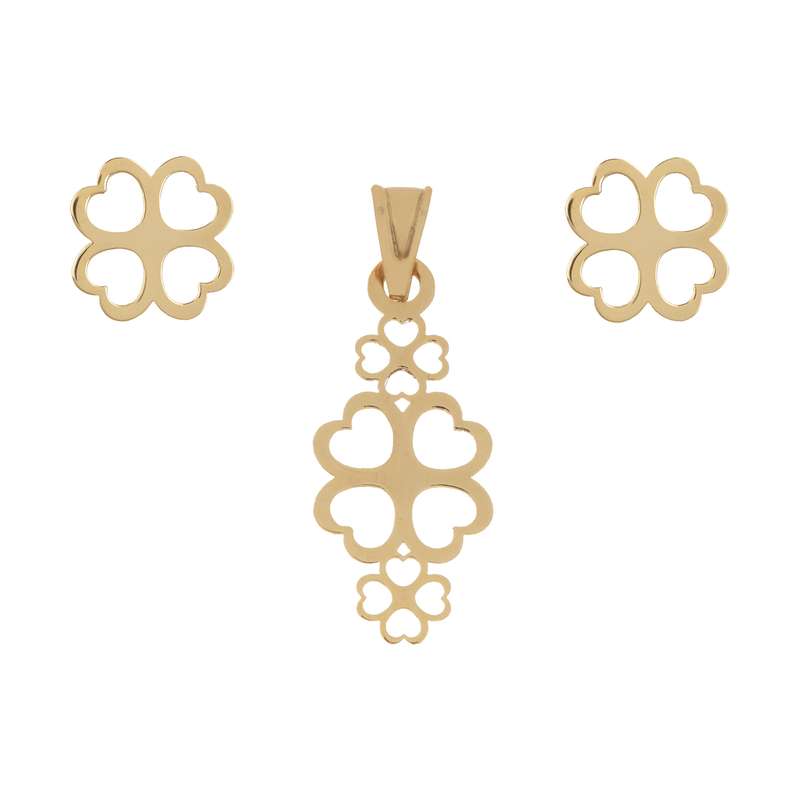 نیم ست طلا 18 عیار زنانه درنیکا مدل ds4002 نیم ست طلا 18 عیار زنانه درنیکا مدل ds4002