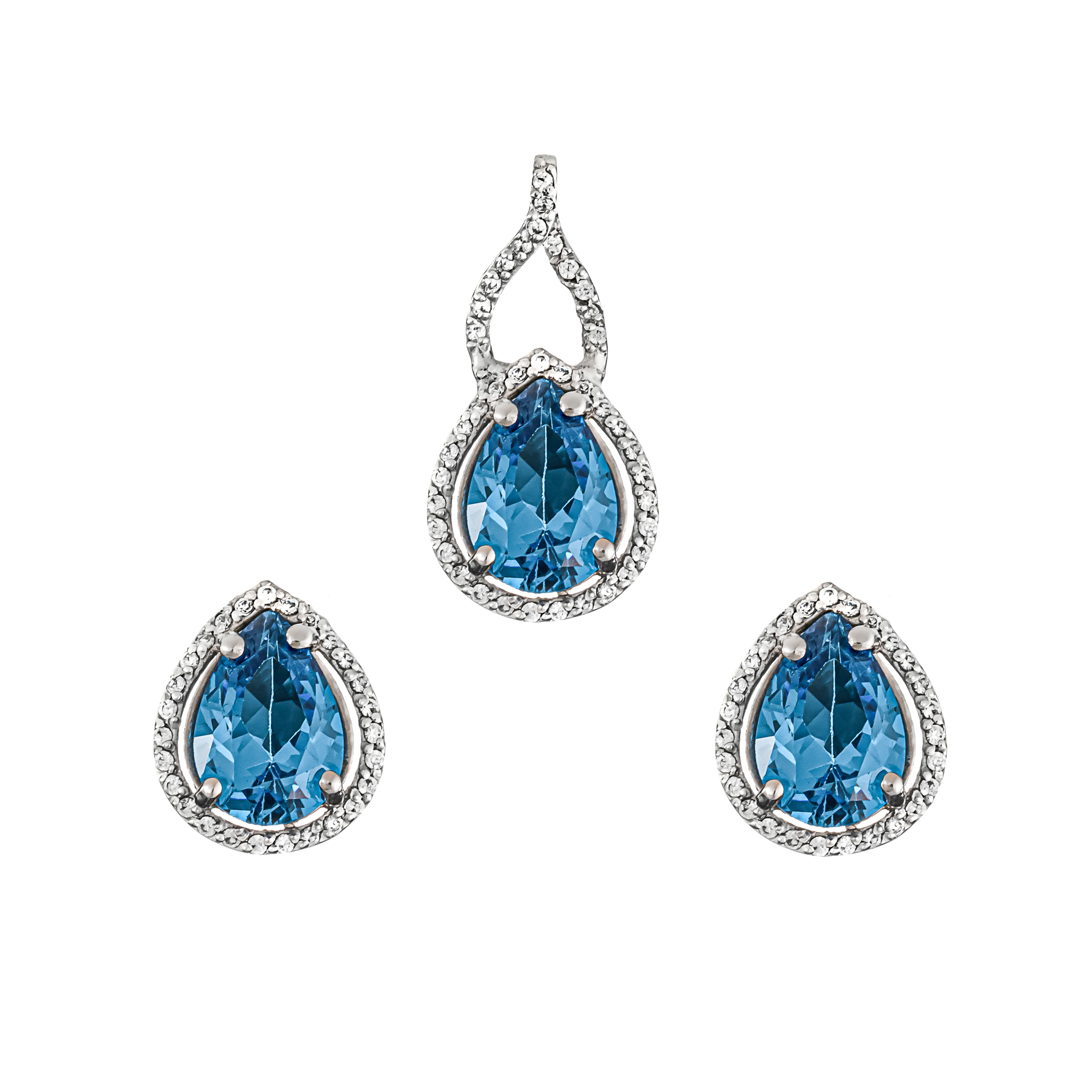 نیم ست نقره زنانه جواهری سون مدل 1350