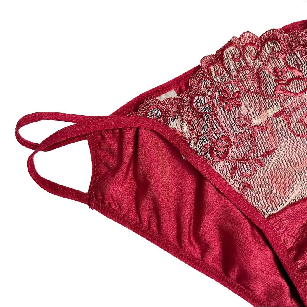 ست شورت و سوتین زنانه نوشه پوش مدل فنردار گلدوزی کد 75001 -  - 6