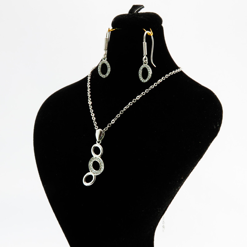 نیم ست نقره زنانه کد AV049