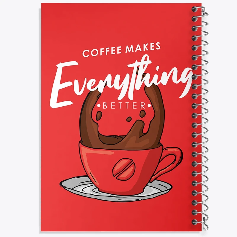 دفتر مشق 50 برگ خندالو طرح قهوه (Coffee) کد F1541
